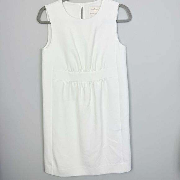 KATE SPADE NEW YORK | White Mini Sheath Dress Gathered Band Women’s Size 2 - Picture 1 of 10
